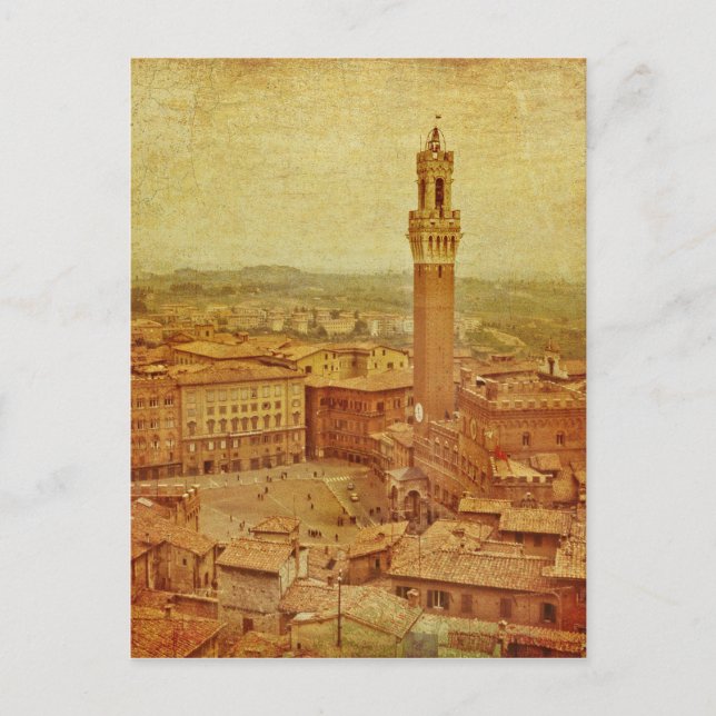 Cartão Postal Vintage Toscânia, Siena medieval (Frente)