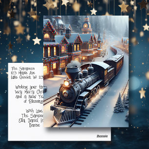 Cartão Postal Vintage Train Personalizado Natal