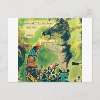 Cartão Postal Vintage Train Poem