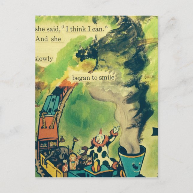 Cartão Postal Vintage Train Poem (Frente)