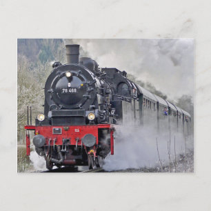 Cartão Postal Vintage Train Steam Locomotive Photo