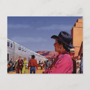 Cartão Postal Vintage Train Viagem