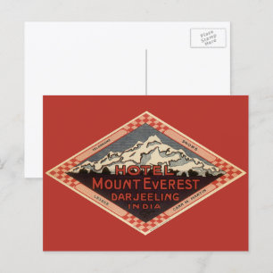 Cartão Postal Vintage Travel, Mount Everest, Darjeeling India