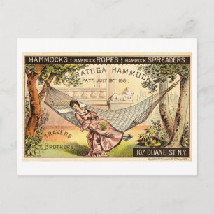 Cartão Postal Vintage Travers Brothers Hammock Advertisement