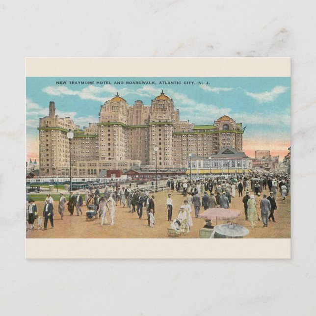 Cartão postal Vintage Traymore Hotel Atlantic City (Frente)