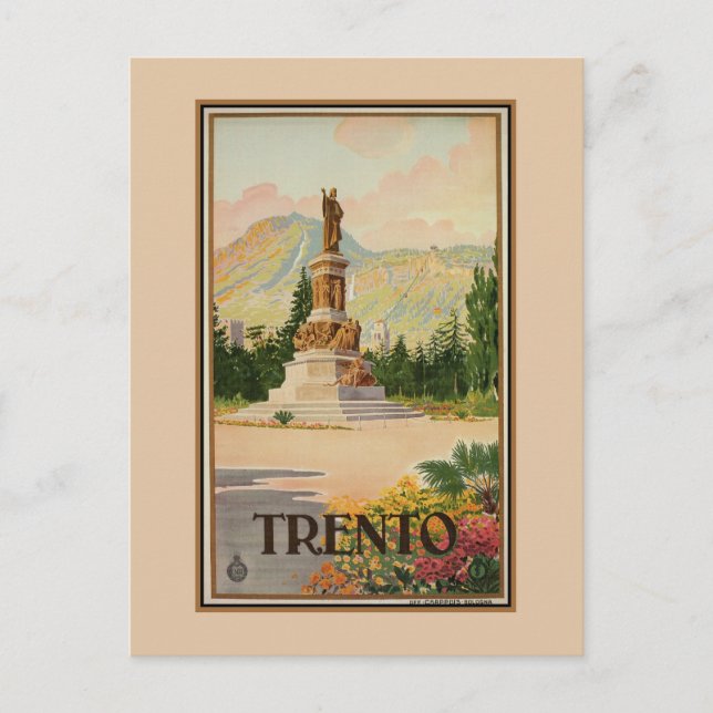 Cartão Postal Vintage Trento Trent viagem italiano (Frente)