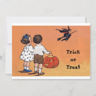Cartão postal Vintage Trick ou Tratat Halloween