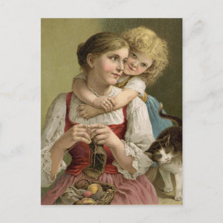 Cartão Postal Vintage tricting Mãe