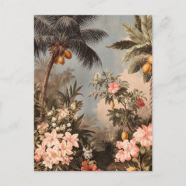 Cartão Postal Vintage Tropical Paradise with Palm Trees