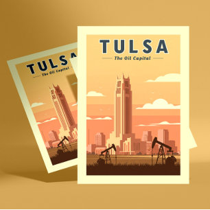 Cartão Postal Vintage Tulsa Oklahoma