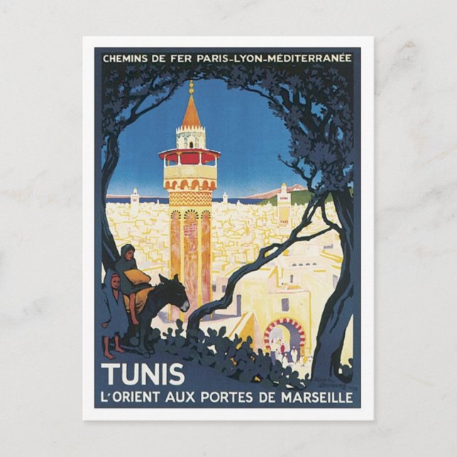 Cartão Postal Vintage Tunis Africa (Frente)