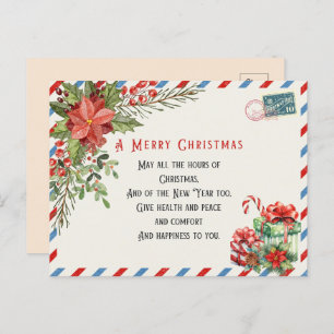 Cartão Postal Vintage Um Feliz Natal