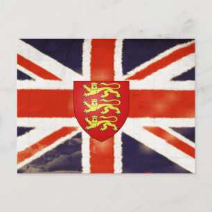 Cartão postal Vintage Union Jack Casaco de Armas