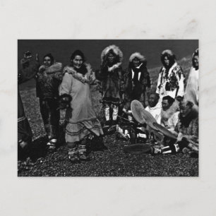 Cartão Postal Vintage USA Alaska Eskimo Dançarinos