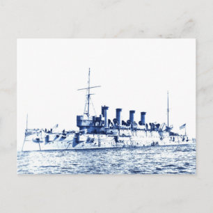 Cartão Postal Vintage USA Battleship