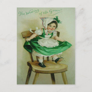 Cartão Postal Vintage Usando o Verde Saudação do Dia de São Patr