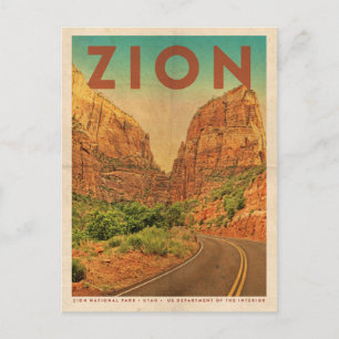 Cartão Postal Vintage Utah Zion National Park Viagem