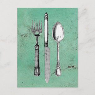 Cartão Postal Vintage Utensil Art
