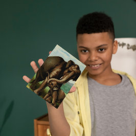 Cartão Postal Vintage, vaca elefante com seu bezerro