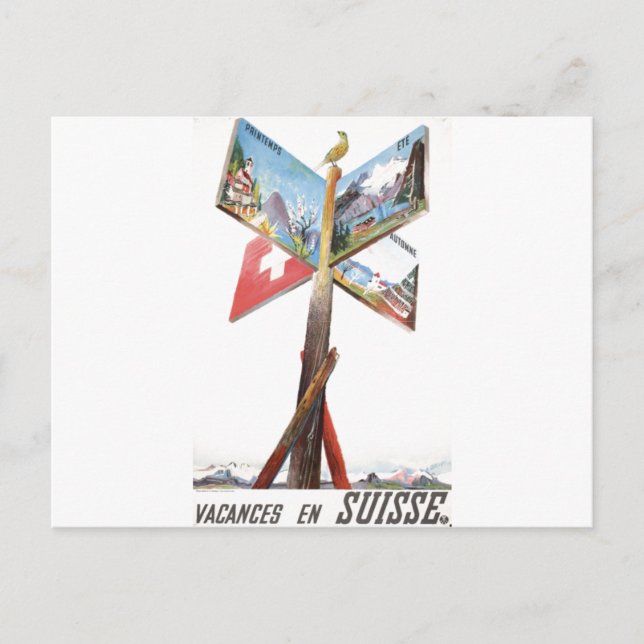 Cartão Postal Vintage Vacin Suiça (Frente)