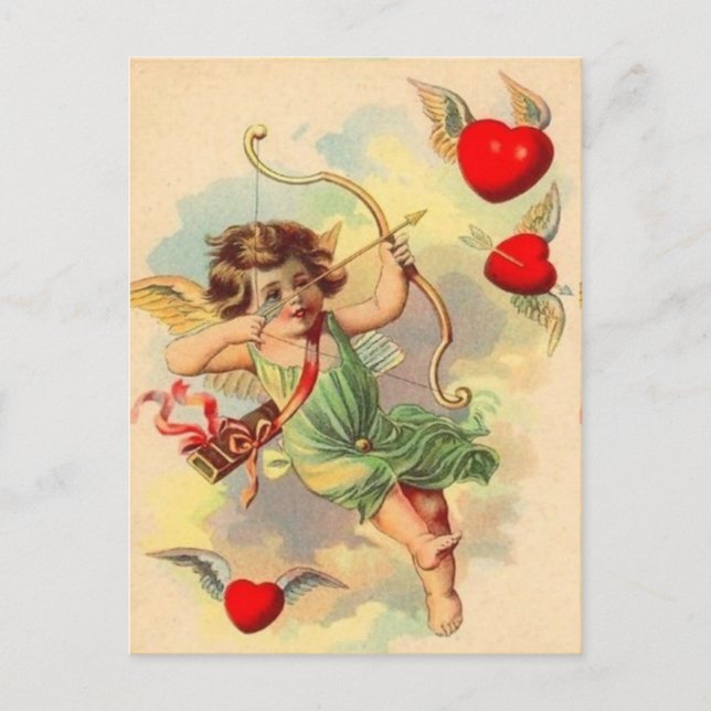 Cartão Postal Vintage Valentine Postcard (Frente)