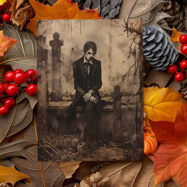 Cartão Postal Vintage Vampire Photo Decoupage (Criador carregado)