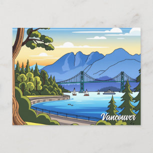 Cartão Postal Vintage Vancouver Stanley Park Viagem