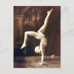 Cartão Postal Vintage Vaudeville Circus Handstand Dancer