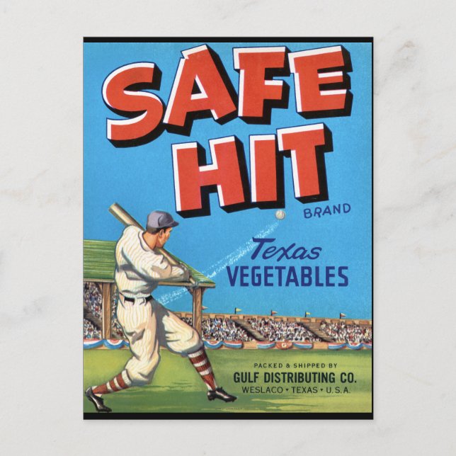 Cartão Postal Vintage Vegetable Advertisement Safe Hit (Frente)
