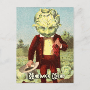 Cartão Postal Vintage Vegetable Postcard Series: Couve