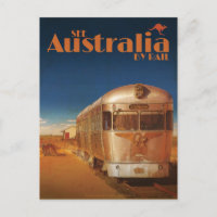 Vintage Veja Austrália por Rail Viagem Postcard