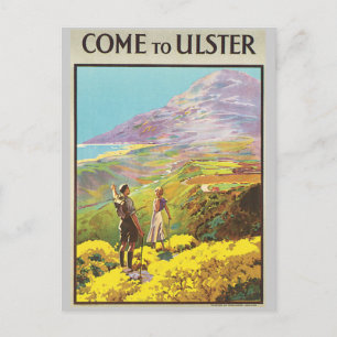 Cartão Postal Vintage vem para o Poster de viagens das Ilhas Bri