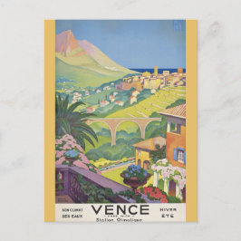 Cartão Postal Vintage Vence França Riviera Viagem francês