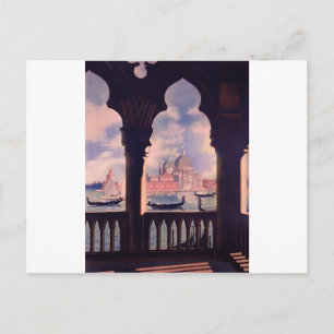 Cartão Postal Vintage Veneice Itália Viagem