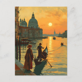 Cartão Postal Vintage Veneice Sunset