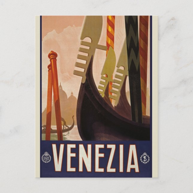 Cartão Postal Vintage Venezia Itália Viagem Turismo (Frente)