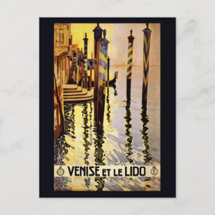 Cartão Postal Vintage "Venise et le Lido" Itália