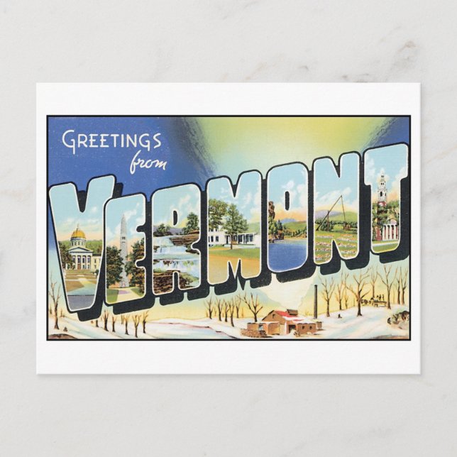 Cartão postal Vintage Vermont (Frente)