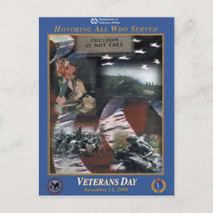 Cartão Postal Vintage Veterans Day, 2000 -