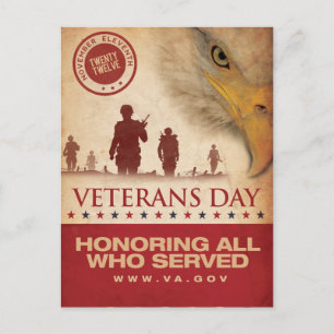 Cartão Postal Vintage Veterans Day, 2012 -