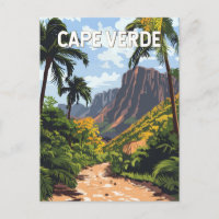 Vintage Viagem de ilustração cabo-verdiana