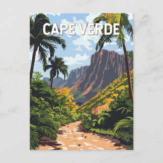 Cartão Postal Vintage Viagem de ilustração cabo-verdiana