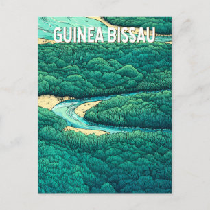 Cartão Postal Vintage Viagem de Ilustração da Guiné Bissau