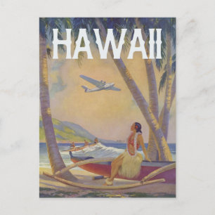 Cartão Postal Vintage Viagem Havaiano - Dançarino Hula Hawaii  