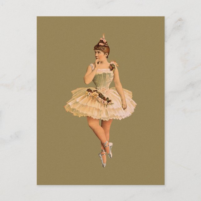 Cartão Postal Vintage Victorian Ballerina (Frente)