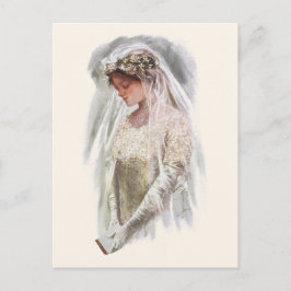 Cartão Postal Vintage Victorian Bride com a Bíblia Harrison Fish