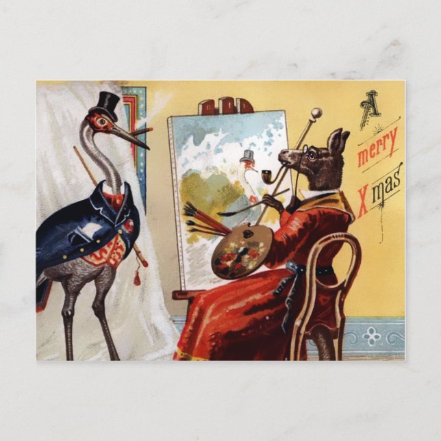 Cartão Postal Vintage Victorian Christmas (Frente)