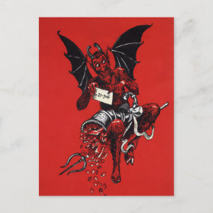 Cartão Postal Vintage Victorian Devil