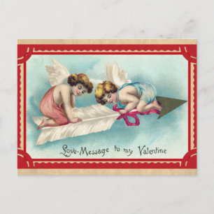 Cartão Postal Vintage Victorian Dia de os namorados Angel Cherub