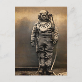 Cartão Postal Vintage Victorian Diver Suit